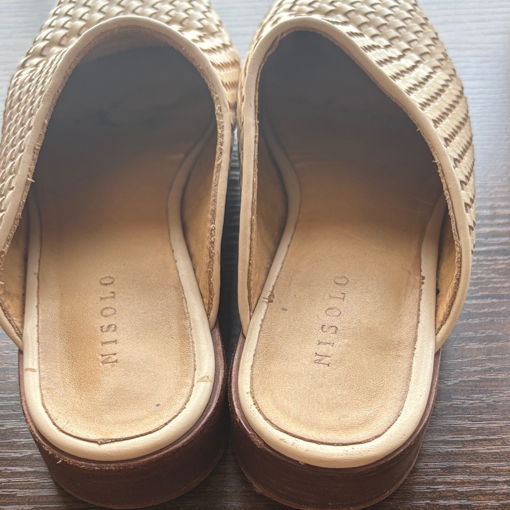 Nisolo Women's Beige Woven Mules - Picture 2 of 5